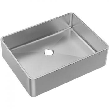 Lavabo indipendente Luisa 48x37 in acciaio inox rettangolare grigio
