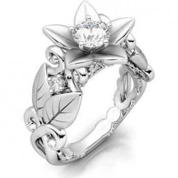 Milangirl Modischer Blatt-Ring für Hochzeiten