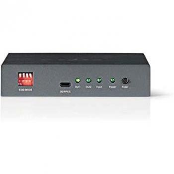 NEDIS VSPL3403ATB - Splitter HDMI ™ avec Hub USB 3.1 Gen 1 (Type-C) - 2 Ports | Entrée HDMI ™ | 2 sorties HDMI ™ | 4K@30Hz | 3,4 Gbps | Noir