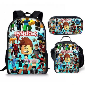 Sac d'école 2024 Roblox avec trousse et sacoche - Ensemble 3 pièces
