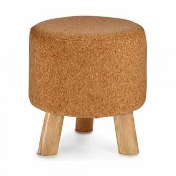 Puff de Madera Marrón Corcho MDF 28 x 28 x 28 cm (4 Unidades)