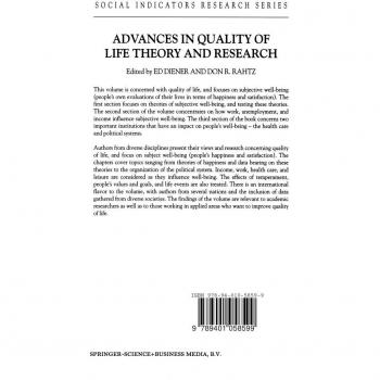 Advances in Quality of Life Theory and Research