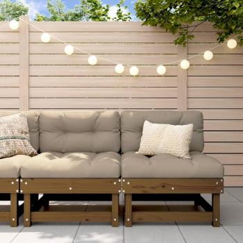Conjunto de Sofás para Exterior vidaXL 2 Lugares em Pinho