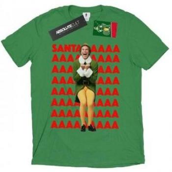 Elf Buddy Santa Scream Shirt - Large