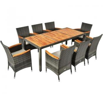 Muebles Rattan & Acacia Set Jardín