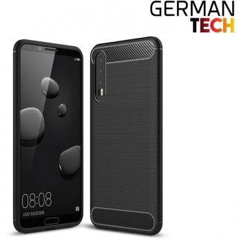 Funda gel para Huawei P20 Plus. Carcasa TPU Fibra de Carbono