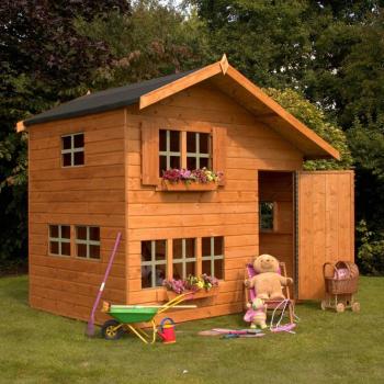 Mercia Kids 8-Foot-By-6-Foot Double-Level Wooden Cottage