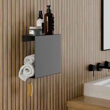 Tablette de Douche Collante 23x23 cm Noir
