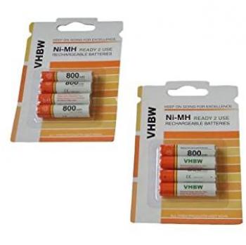 Pack de 8 batteries AAA micro vhbw pour babyphone Angelcare