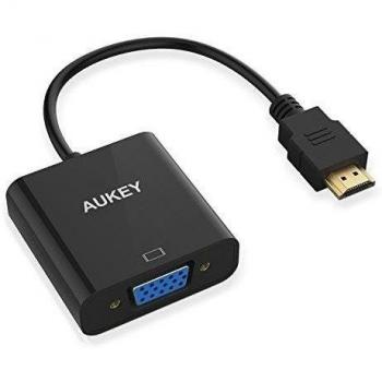 AUKEY Adaptador HDMI a VGA 1080P Convertidor de Vídeo para PC, TV, Ordenadores