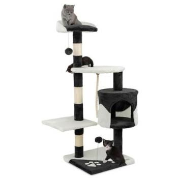 Lionto Katzenkratzbaum 112 cm schwarz/weiß