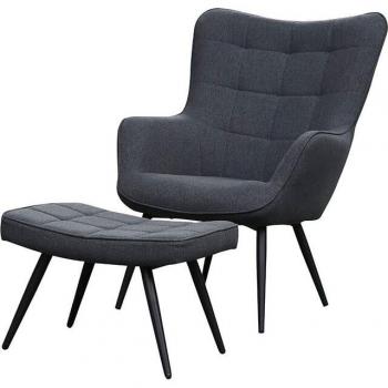 ByLIVING Sitzgruppe „Uta“ – 2‑teilig: Sessel + Hocker