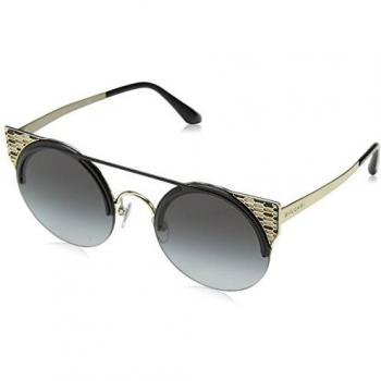 Bvlgari Womens Sunglasses BV6088 2018/8G Black Pale Gold Grey Gradient Metal - One Size