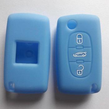 Silicone Key Fob Cover for PEUGEOT 407 307 308 607 & Citroen C2 C3 C4 Hatch C6 C8 - 3 Button