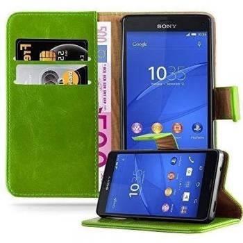 Etui Case Cover Carcasa Protectora Funda Libro para Sony Xperia Z3 Compact en Verde Hierba - Cubierta Proteccion con Cierre Magnetico, Tarjetero y Funcion de Suporte