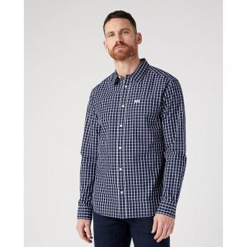 Camisa de Hombre Wrangler Azul Cuadros