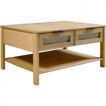 Corona Rattan 2 Drawer Coffee Table - Grey