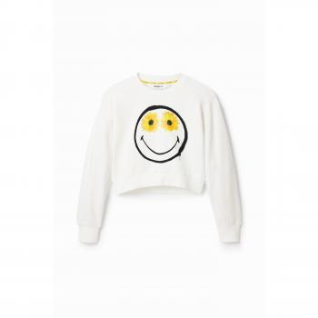 Desigual Sweat Smile Sudadera Mujer Blanca