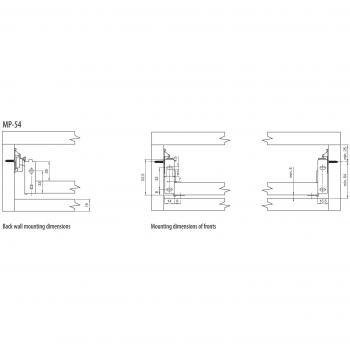 White Metal Drawer Slides Set – H54 mm x L500 mm (19.7”)