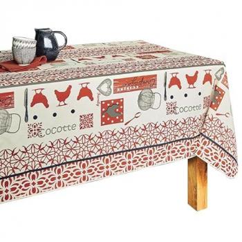 Nappe Anti-tache Rouge Imprimée COCOTTE