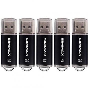 Clé USB 32 Go - Lot de 5 - Mémoire Stick USB 2.0 - Flash Drive - Pivotant - Stockage Disque - Pendrive - Par SIMMAX