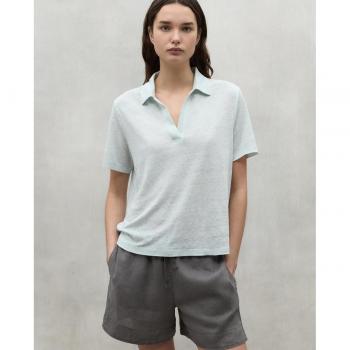 Camiseta de lino Ecoalf para mujer, manga corta, azul