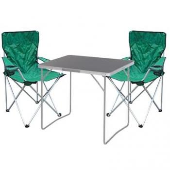 Mojawo Klapp-Campingmöbel-Set mit Tisch & Anglerstühlen