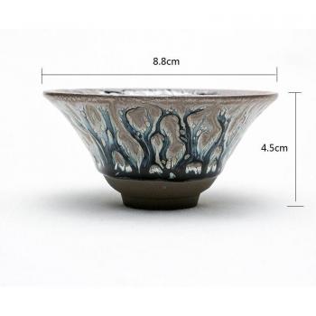 Jianzhan Handlose Teekanne im Baummotiv – Grau, japanische Zeremonie