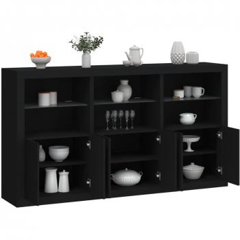 VidaXL Sideboard with LED Lights Black 181.5x37x100 cm