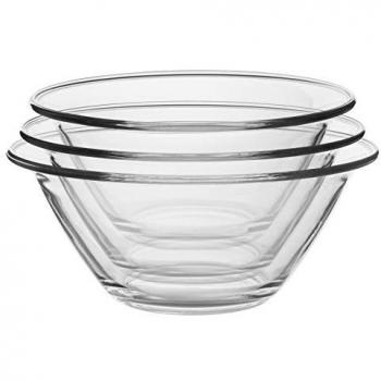 3 Piece Mr Chef Glass Nesting Bowls Set - 3 Sizes