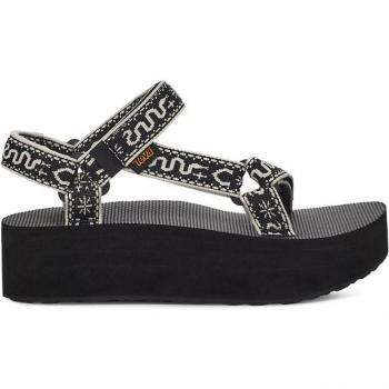 Teva Flatform Universal Sandals in Black Bandana/Beach, Women's US Size 8