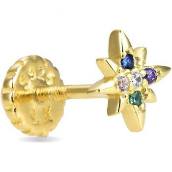 Pendiente individual Waruan Personalizable de plata de ley 925 con baño de oro