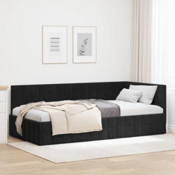 Cornice angolare per letto Nero 90x200cm in Cotonetto