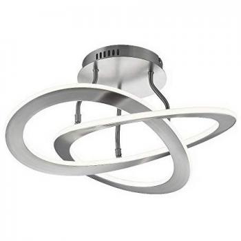 IPERBRIKO Oakland Plafoniera Led Acciaio Satinato Dimmerabile Con Interruttore A Parete D. 53cm