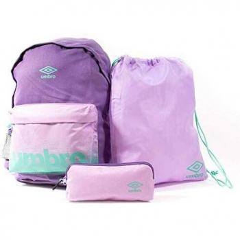 Pack Completo “Umbro 30622U”: Mochila + Saco + Estuche de Lápices en Talla Única