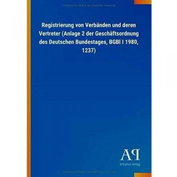 Registrierung von Verbänden und deren Vertreter (Anlage 2 de
