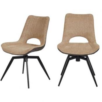 Set de Chaises Pivotantes en Tissu Neutre Wilsom