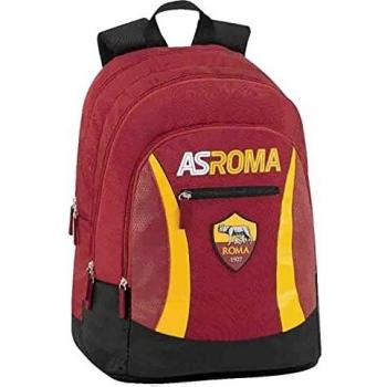 Zaino Scolastico As Roma Organizzato 42x34x22 cm + Astuccio 3 Zip 41 Pz Penna Cancellabile Frixion+ Colori Giotto Panini Scuola Italy
