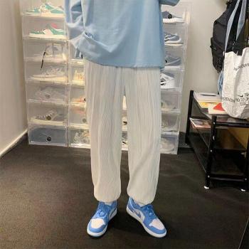 Pantalon droit avec cordon de serrage homme noir/blanc