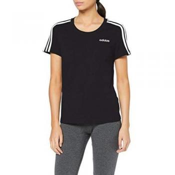 Adidas Women’s 3‑Stripe Cotton Tee – Large, Black/White