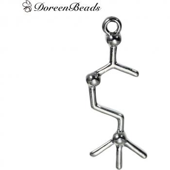DoreenBeads Alloy Acetylcholine Science Charms Dull Silver 26mm x 10mm, 10 PCs