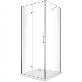 Doccia Box Apertura a Libro con Parete Fissa Laterale, H190, Fisso 65-67,5, Porta 97,5-100 in Cromo Trasparente