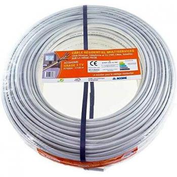 Acome | câble Grade 3TV LSOH-FR 4P couronne 100m ivoire Cca - Ref : R7900A-C100