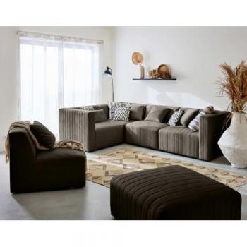 Nova Angle Module Assise Reversibilité Velours Gris