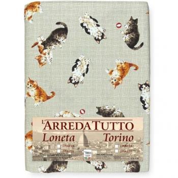 Foulard Coton Pur Kittens Beige 2 Places