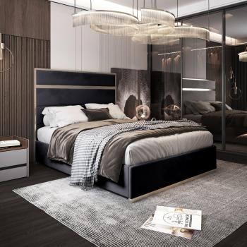 Casani King Velvet Upholstered Bed Frame