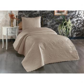 Sena Light Cappuccino Coverlet Set 180x230 Pillowcase 50x70 Single Size