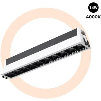 Barcelona LED Foco Lineare 14W UGR18 CRI90 Driver Lifud Bianco Neutro