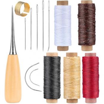 Leather Craft Sewing Kit with Waxed Flat Thread