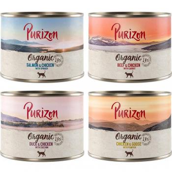Lot Mixte Purizon Organic bio 12 x 200 g - sans céréales - lot mixte (4 saveurs)